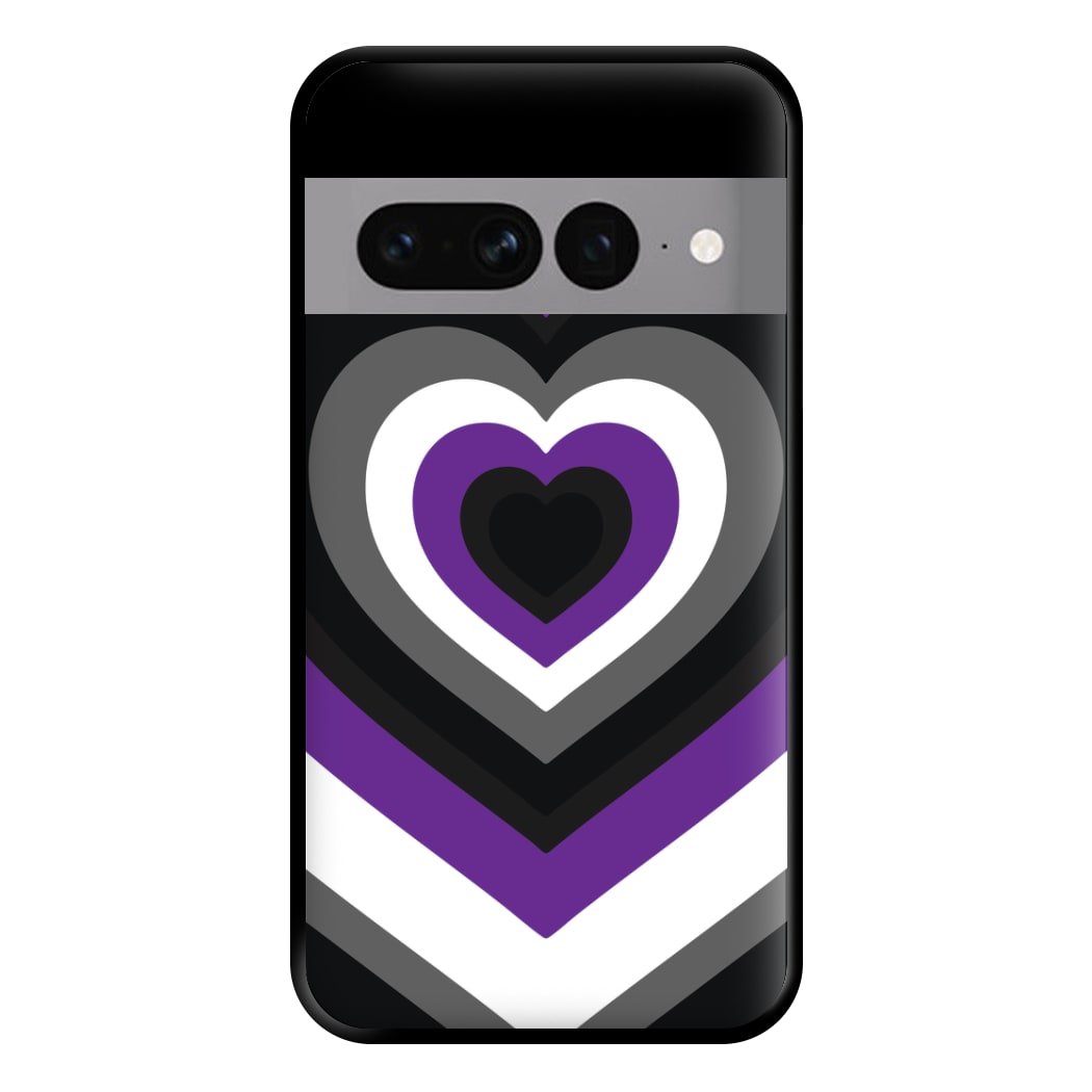 Asexual Pride Heart Phone Case for Google Pixel 7 Pro