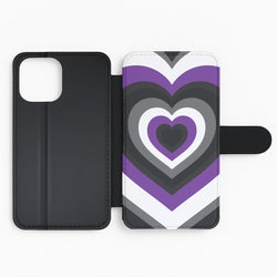 Asexual Pride Heart Flip Phone Case