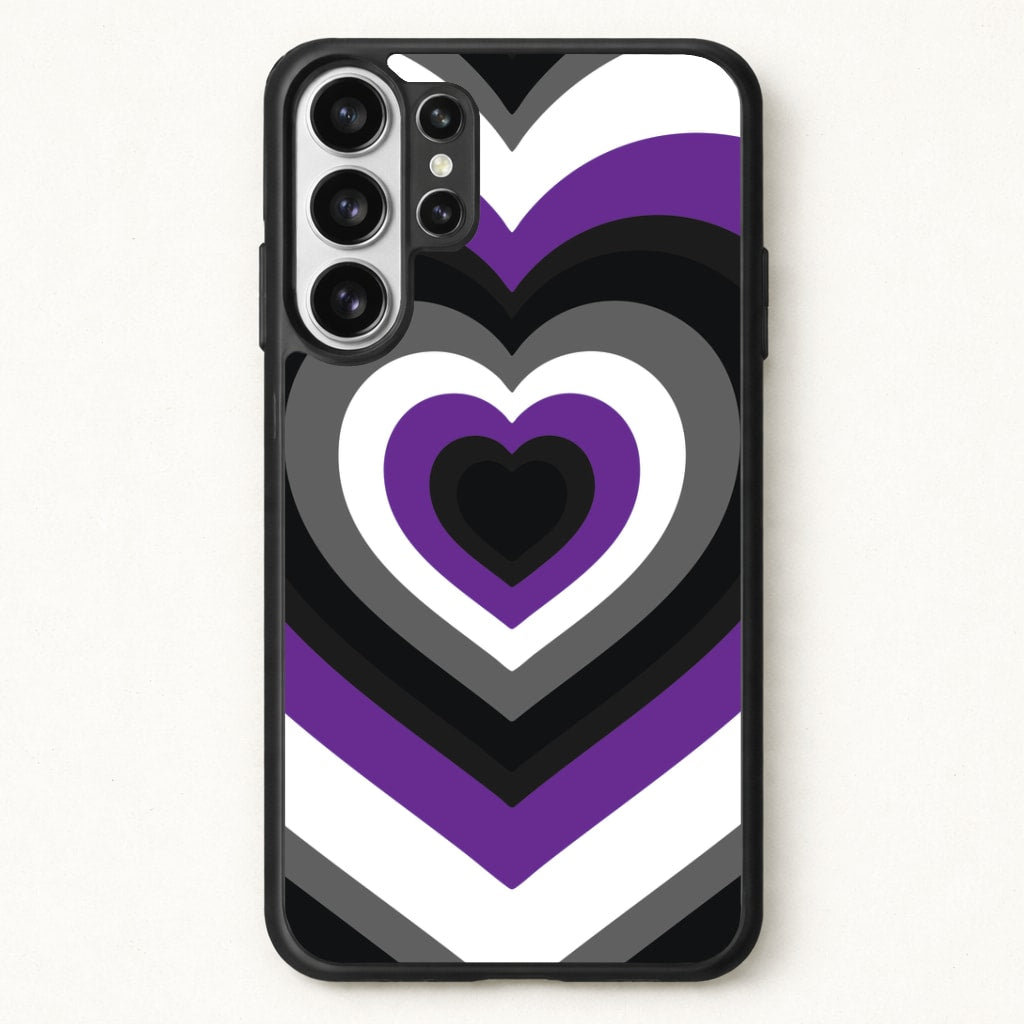 Asexual Pride Heart Phone Case for Galaxy S26 Ultra