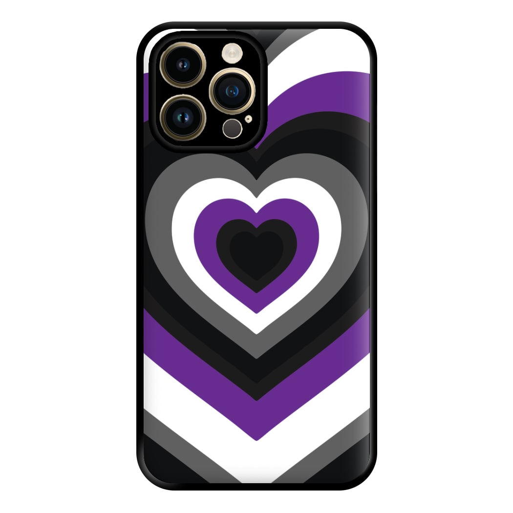 Asexual Pride Heart Phone Case for iPhone 14 Pro Max