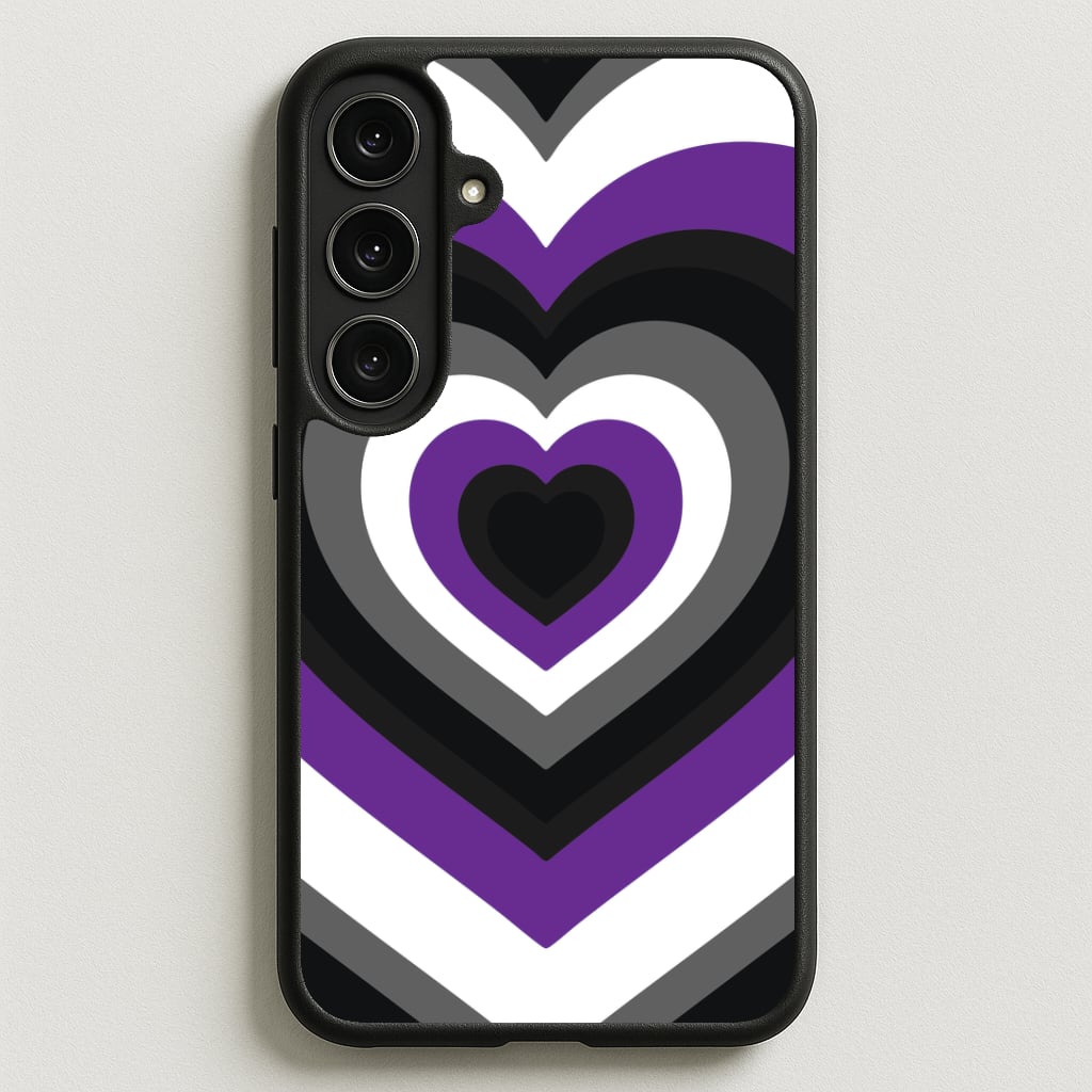 Asexual Pride Heart Phone Case for Galaxy S25FE