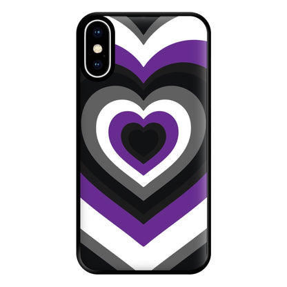 Asexual Pride Heart Phone Case for iPhone XS Max