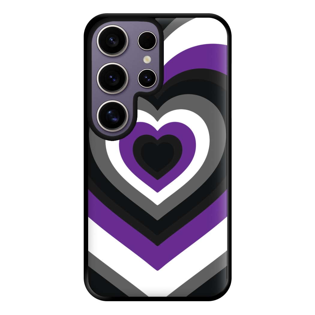 Asexual Pride Heart Phone Case for Galaxy S25 Ultra