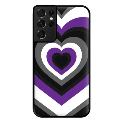 Asexual Pride Heart Phone Case for Galaxy S21 Ultra