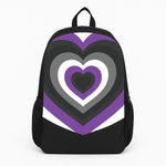 Asexual Pride Heart Large Backpack