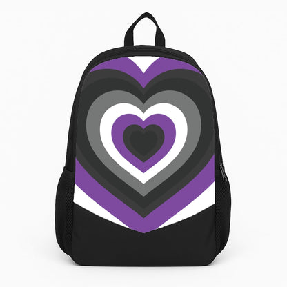 Asexual Pride Heart Large Backpack