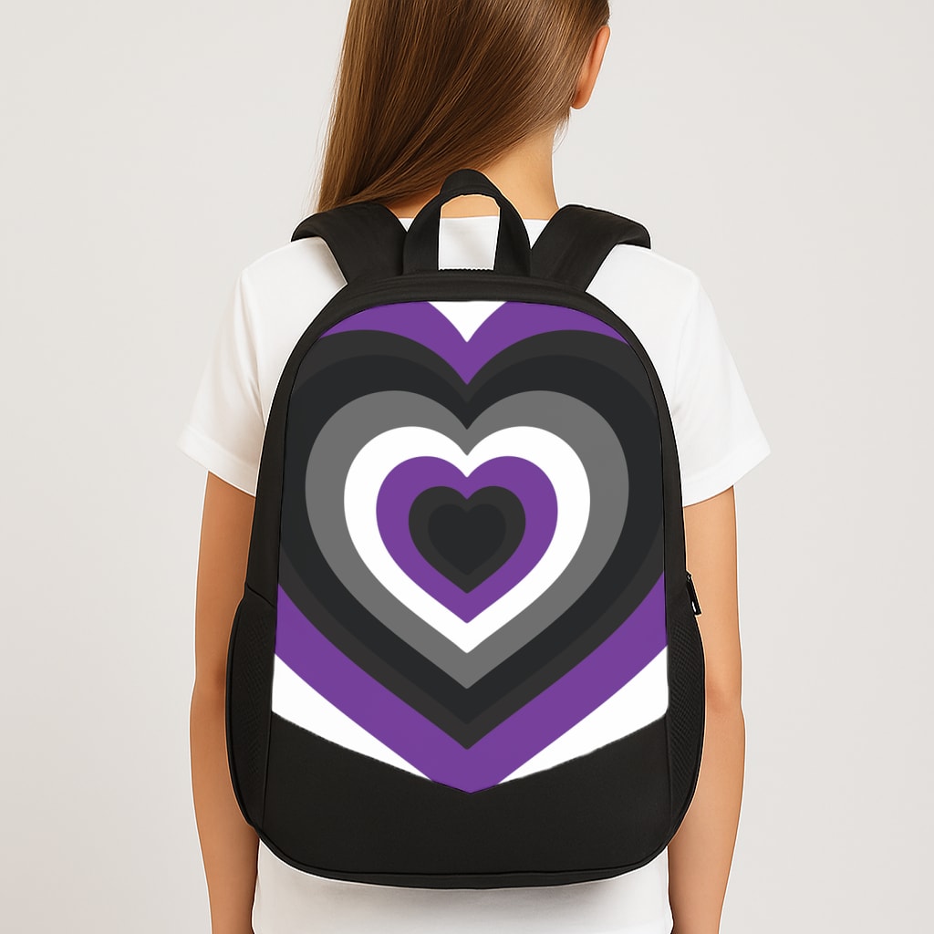 Asexual Pride Heart Large School Bag