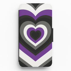 Asexual Pride Heart Flip / Wallet Phone Case