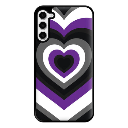 Asexual Pride Heart Phone Case for Galaxy S23 Plus