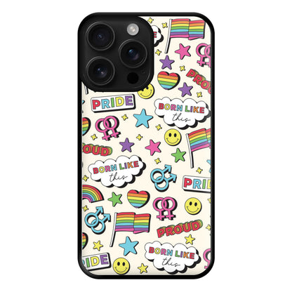 Light Pride Stickers Phone Case for iPhone 16 Pro Max