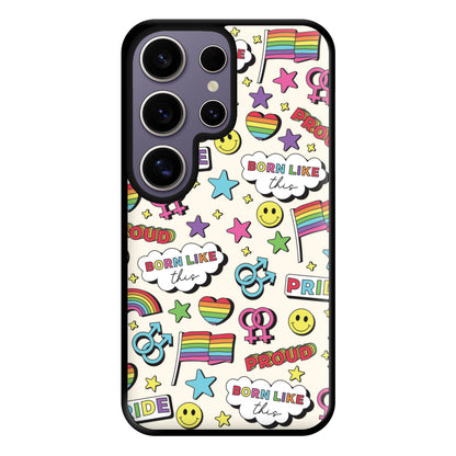 Light Pride Stickers Phone Case for Galaxy S25 Ultra