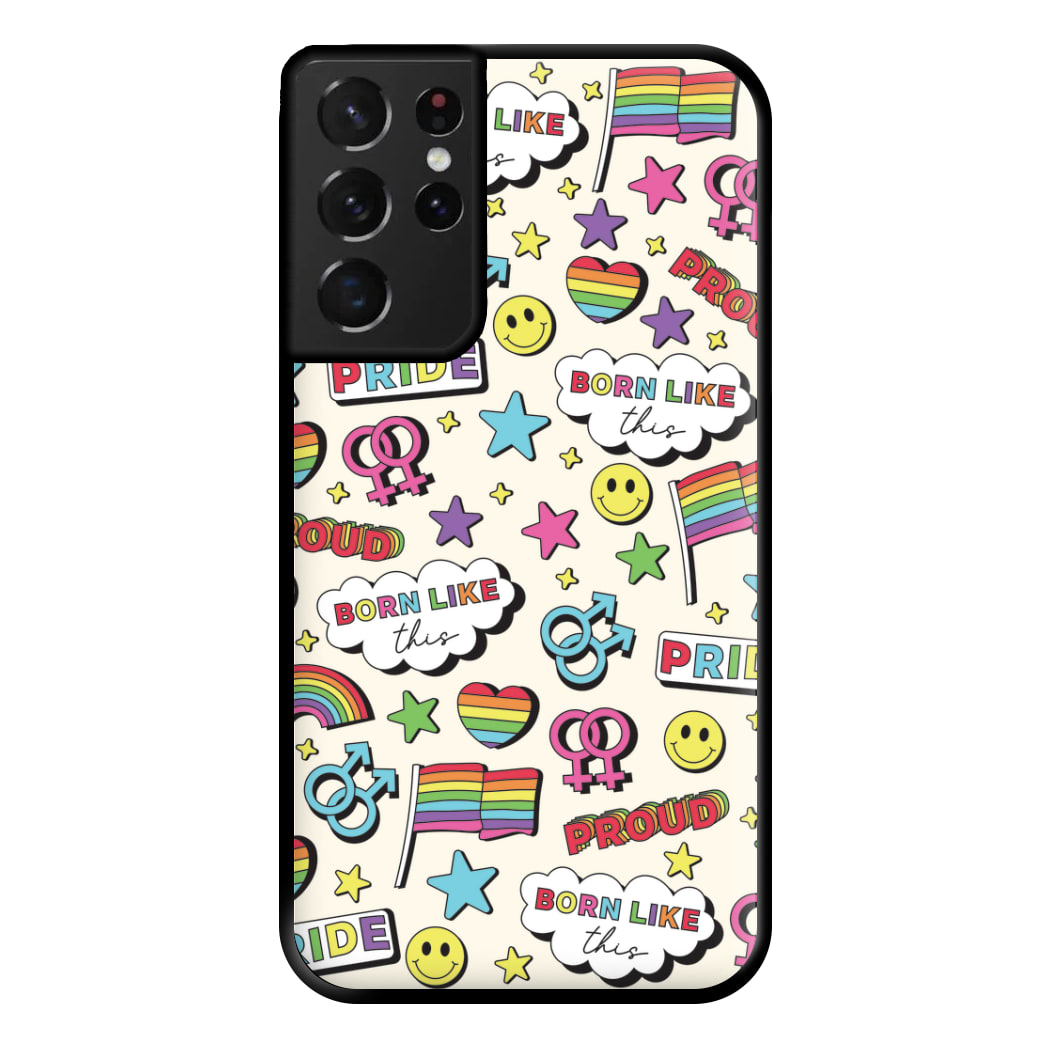 Light Pride Stickers Phone Case for Galaxy S21 Ultra