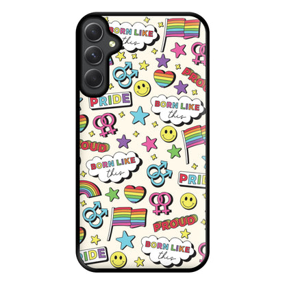 Light Pride Stickers Phone Case for Galaxy A54