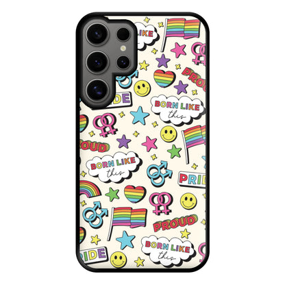 Light Pride Stickers Phone Case for Galaxy S24 Ultra