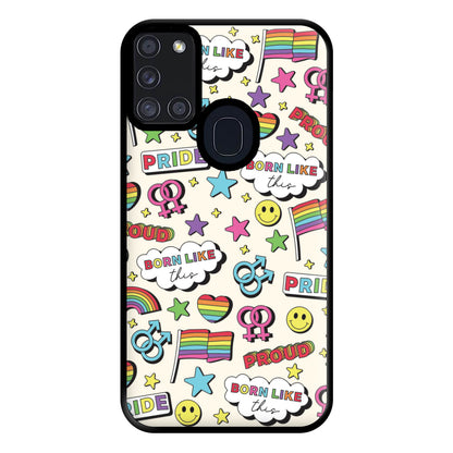 Light Pride Stickers Phone Case for Galaxy A21s