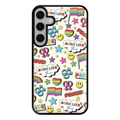 Light Pride Stickers Phone Case for Galaxy S24FE