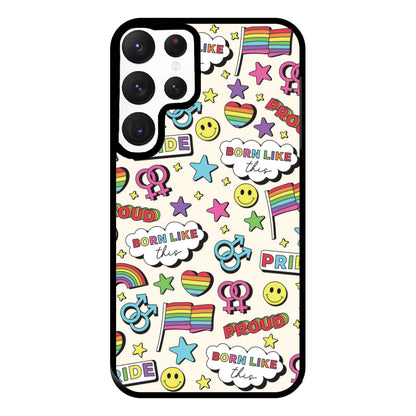 Light Pride Stickers Phone Case for Galaxy S22 Ultra