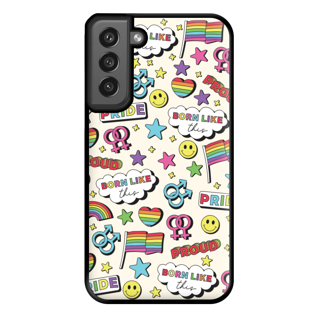 Light Pride Stickers Phone Case for Galaxy S21FE