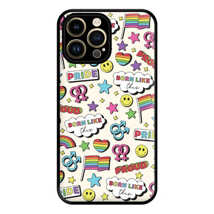 Light Pride Stickers Phone Case for iPhone 14 Pro Max