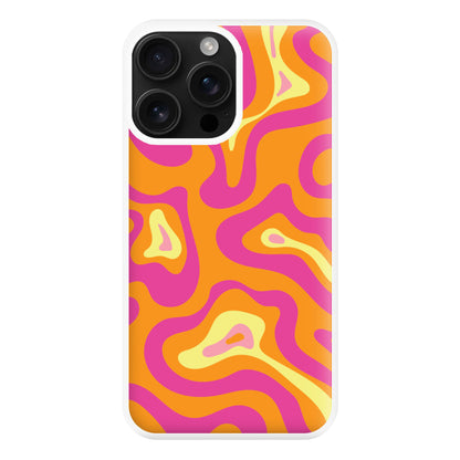 Orange And Pink Psychedelic Pattern Phone Case for iPhone 16 Pro Max