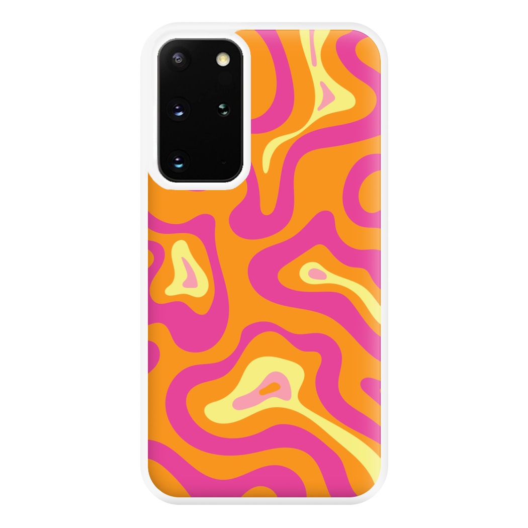 Orange And Pink Psychedelic Pattern Phone Case for Galaxy S20 Plus