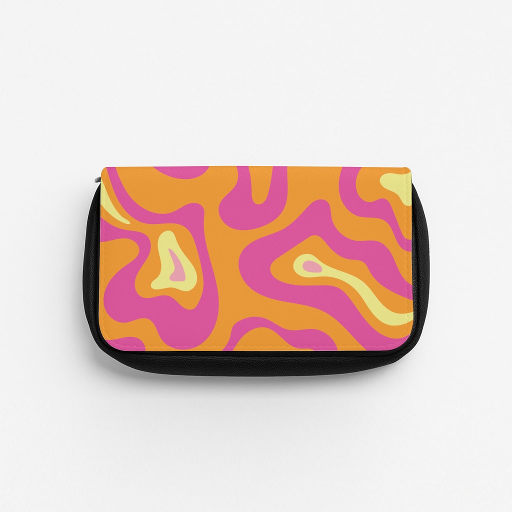 Orange And Pink Psychedelic Pattern Pencil Case