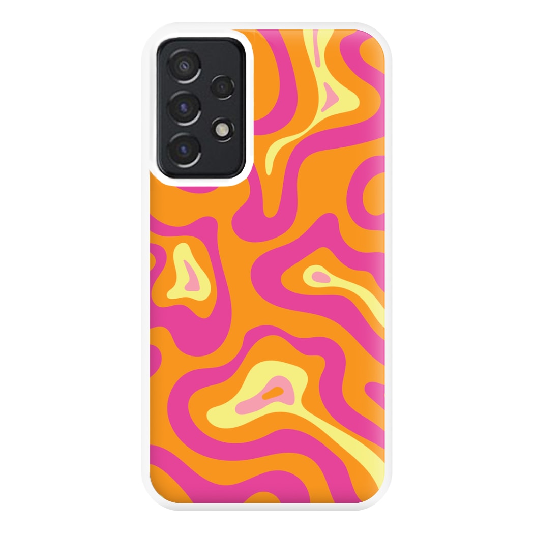 Orange And Pink Psychedelic Pattern Phone Case for Galaxy A52 / A52s