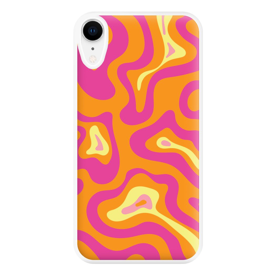 Orange And Pink Psychedelic Pattern Phone Case for iPhone XR