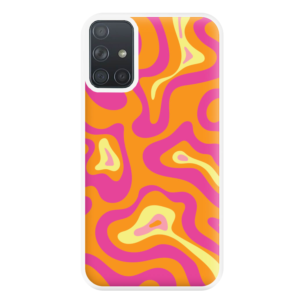 Orange And Pink Psychedelic Pattern Phone Case for Galaxy A71