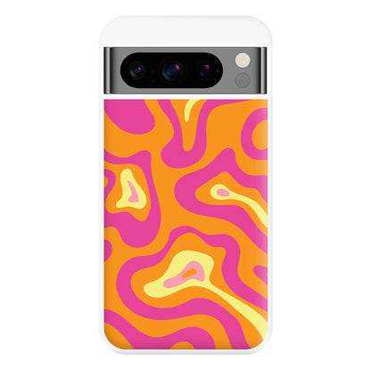 Orange And Pink Psychedelic Pattern Phone Case for Google Pixel 8 Pro