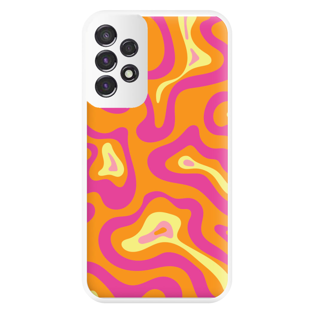 Orange And Pink Psychedelic Pattern Phone Case for Galaxy A53