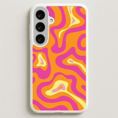 Orange And Pink Psychedelic Pattern Phone Case for Galaxy S25FE