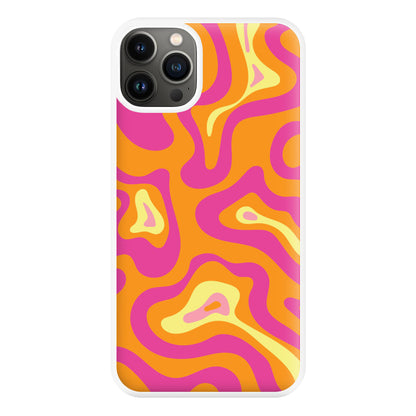 Orange And Pink Psychedelic Pattern Phone Case for iPhone 13