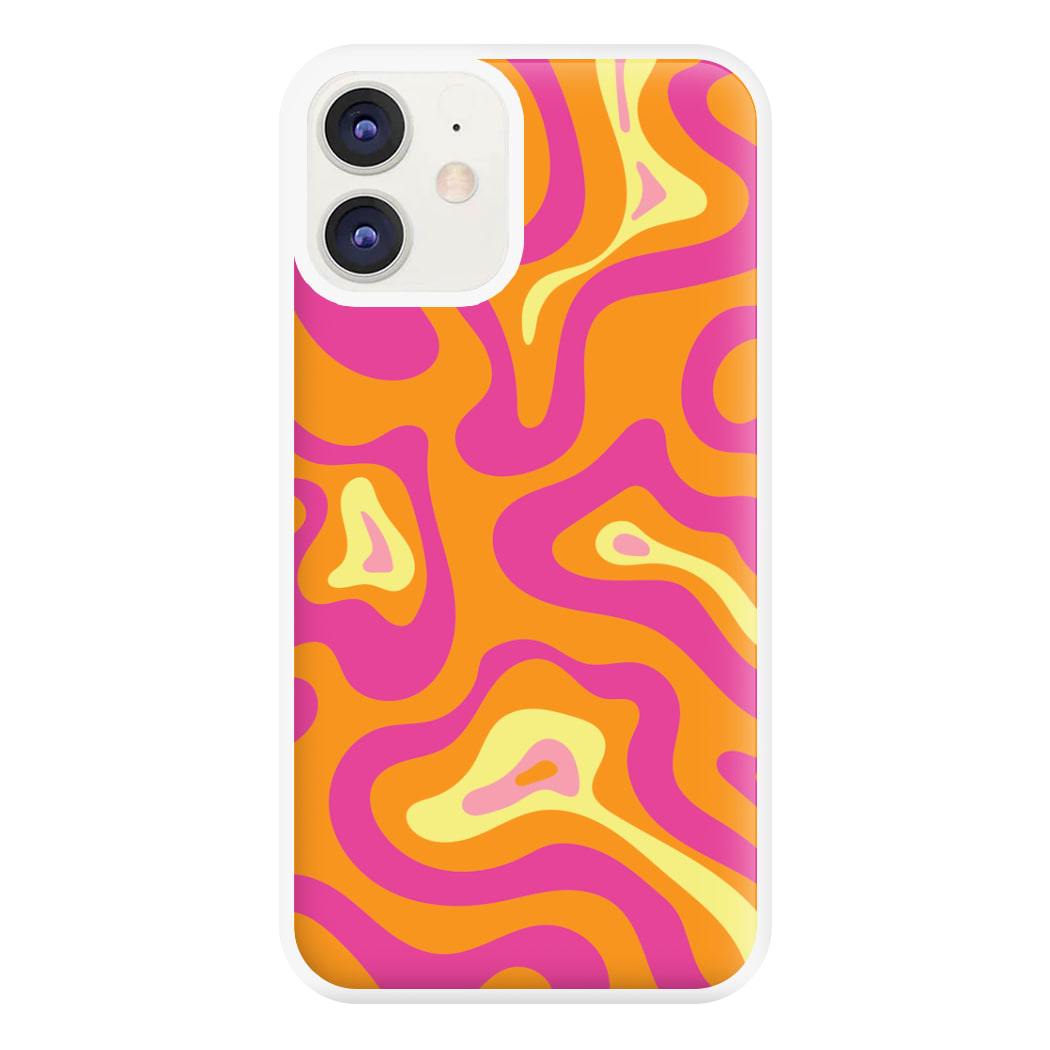 Orange And Pink Psychedelic Pattern Phone Case for iPhone 11