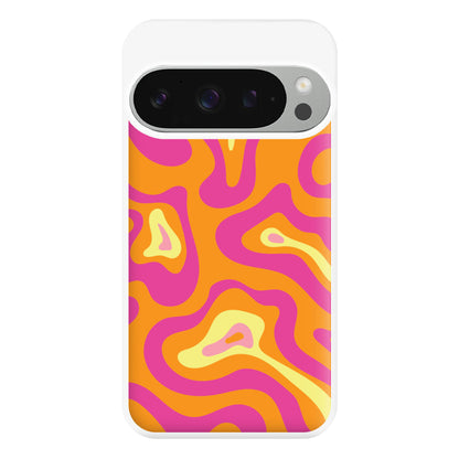 Orange And Pink Psychedelic Pattern Phone Case for Google Pixel 9 Pro XL