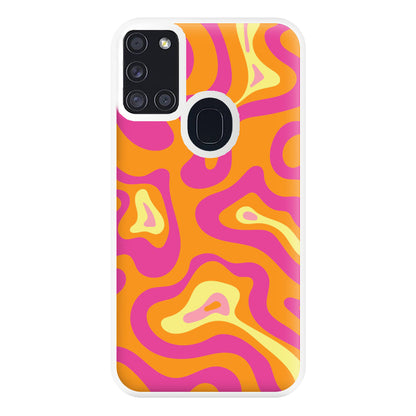 Orange And Pink Psychedelic Pattern Phone Case for Galaxy A21s