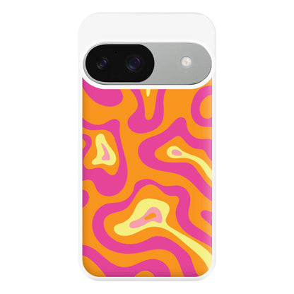 Orange And Pink Psychedelic Pattern Phone Case for Google Pixel 9 / 9 Pro