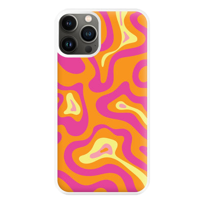 Orange And Pink Psychedelic Pattern Phone Case for iPhone 13 Pro Max