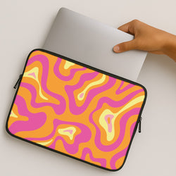 Orange And Pink Psychedelic Pattern MacBook Case