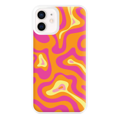 Orange And Pink Psychedelic Pattern Phone Case for iPhone 13 Mini