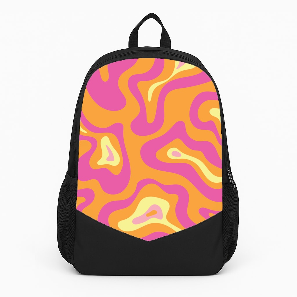 Orange And Pink Psychedelic Pattern Backpack