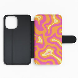 Orange And Pink Psychedelic Pattern Flip Phone Case