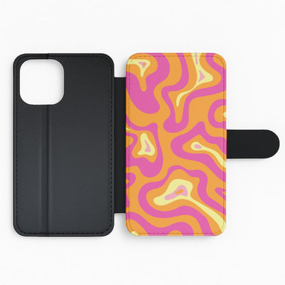 Orange And Pink Psychedelic Pattern Flip Phone Case