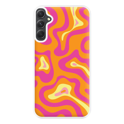 Orange And Pink Psychedelic Pattern Phone Case for Galaxy A34
