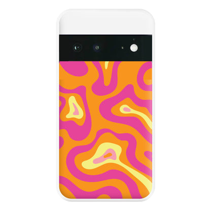 Orange And Pink Psychedelic Pattern Phone Case for Google Pixel 6a