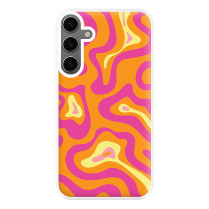 Orange And Pink Psychedelic Pattern Phone Case for Galaxy S24FE
