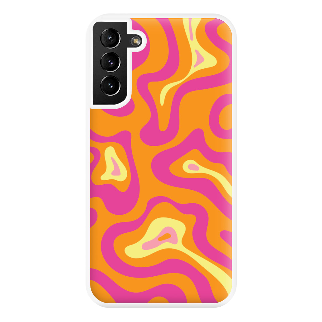 Orange And Pink Psychedelic Pattern Phone Case for Galaxy S21 Plus