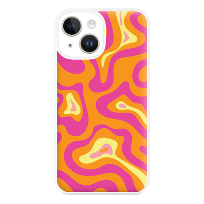 Orange And Pink Psychedelic Pattern Phone Case for iPhone 14