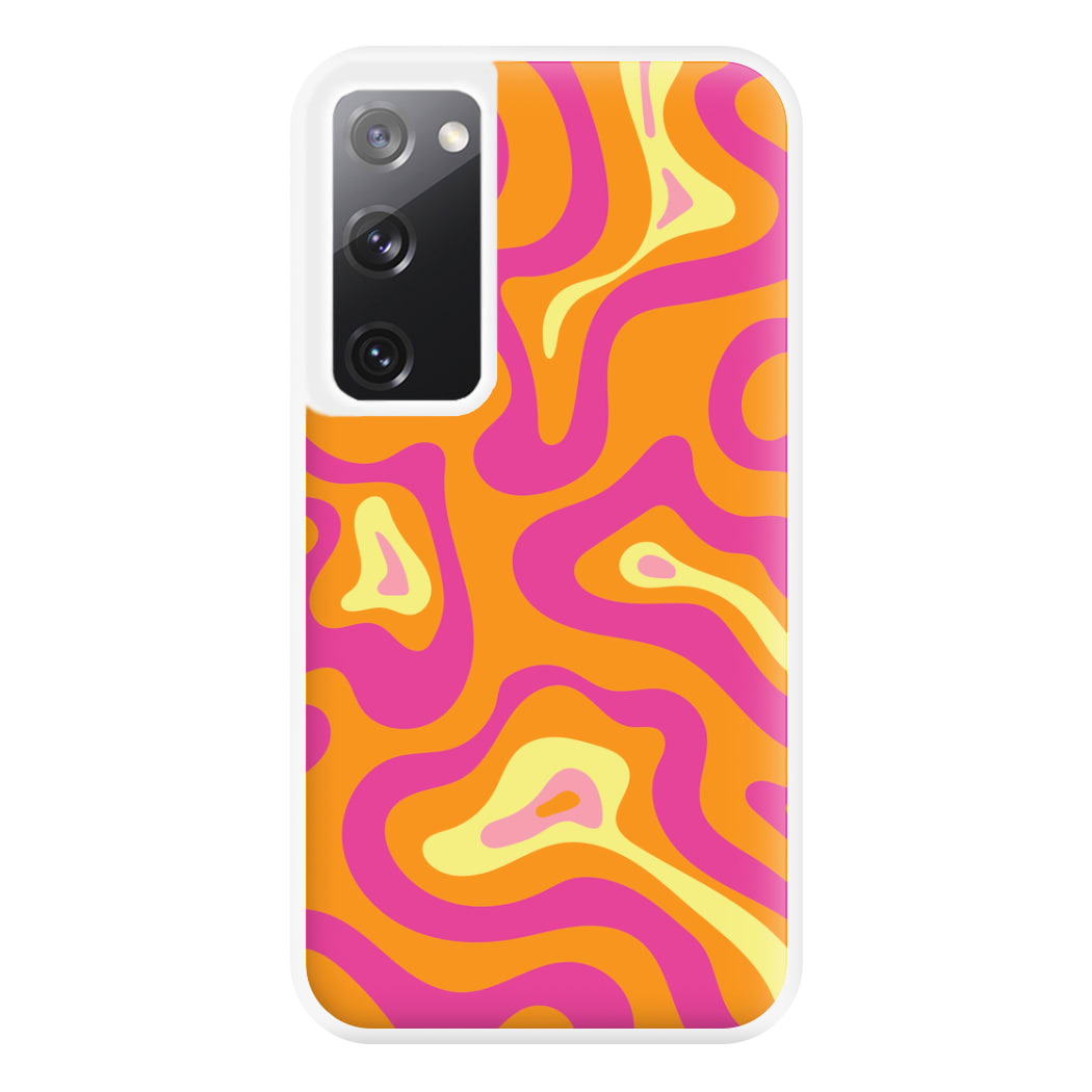 Orange And Pink Psychedelic Pattern Phone Case for Galaxy S20FE