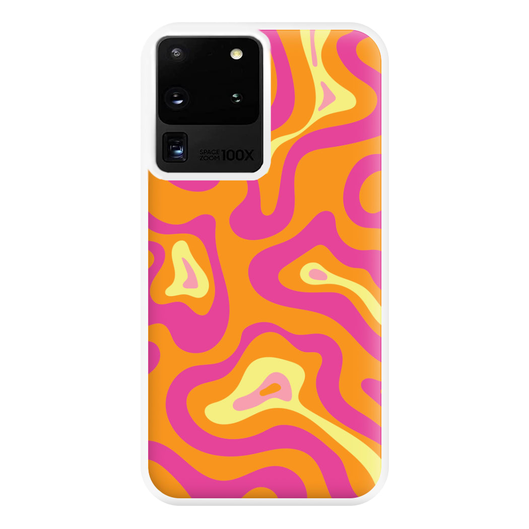 Orange And Pink Psychedelic Pattern Phone Case for Galaxy S20 Ultra
